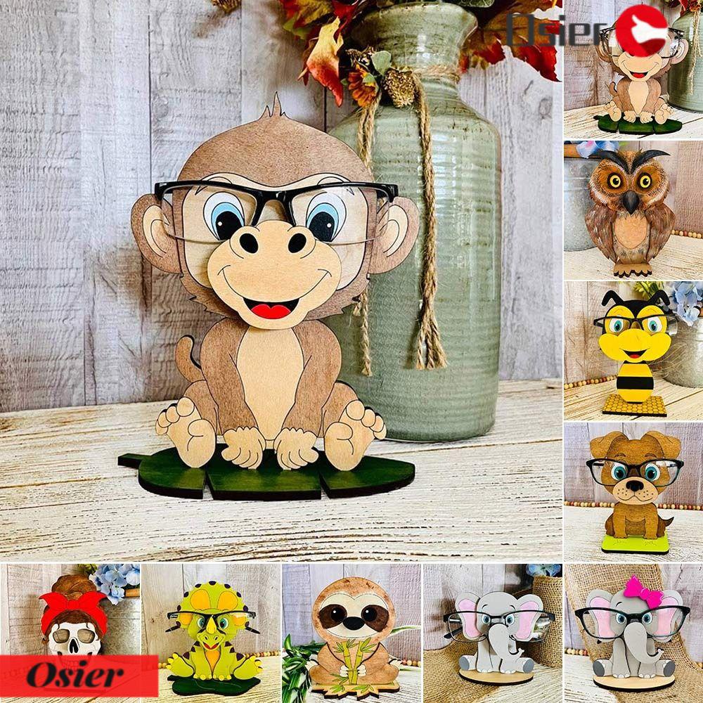 Osier1 Giá Đỡ Trưng Bày Mắt Kính Bằng Gỗ Hình Động Vật Sáng Tạo Để Bàn