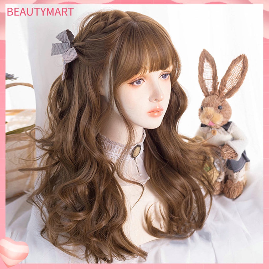 1 Bộ Tóc Giả Dài Xoăn Mượt Mà Không Vón Cục Che Phủ Toàn Diện Dành Cho Nữ