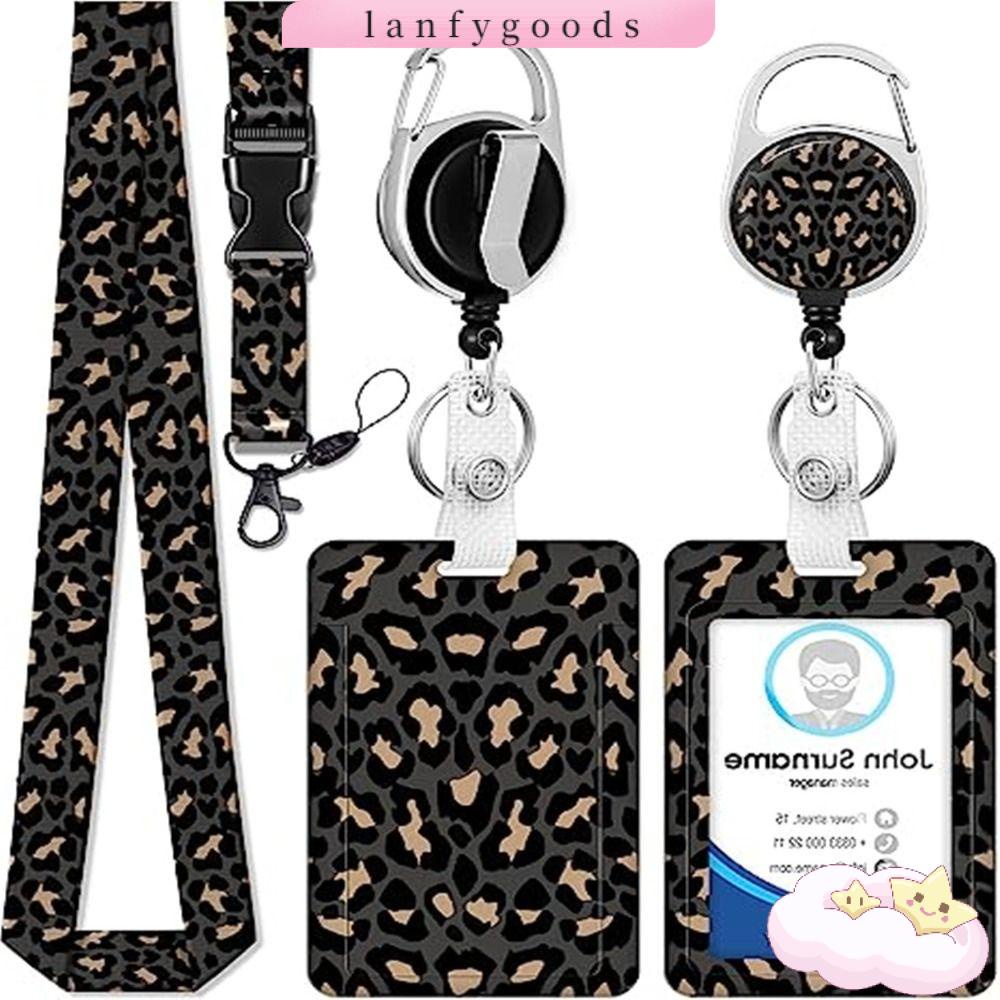 Lanfy Dây Đeo Cổ, Kẹp Huy Hiệu Có Thể Thu Vào Dành Cho Học Sinh Y Tá. Giá Đỡ Thẻ ID Họa Tiết Da Báo Dành Cho Văn Phòng / Giáo Viên