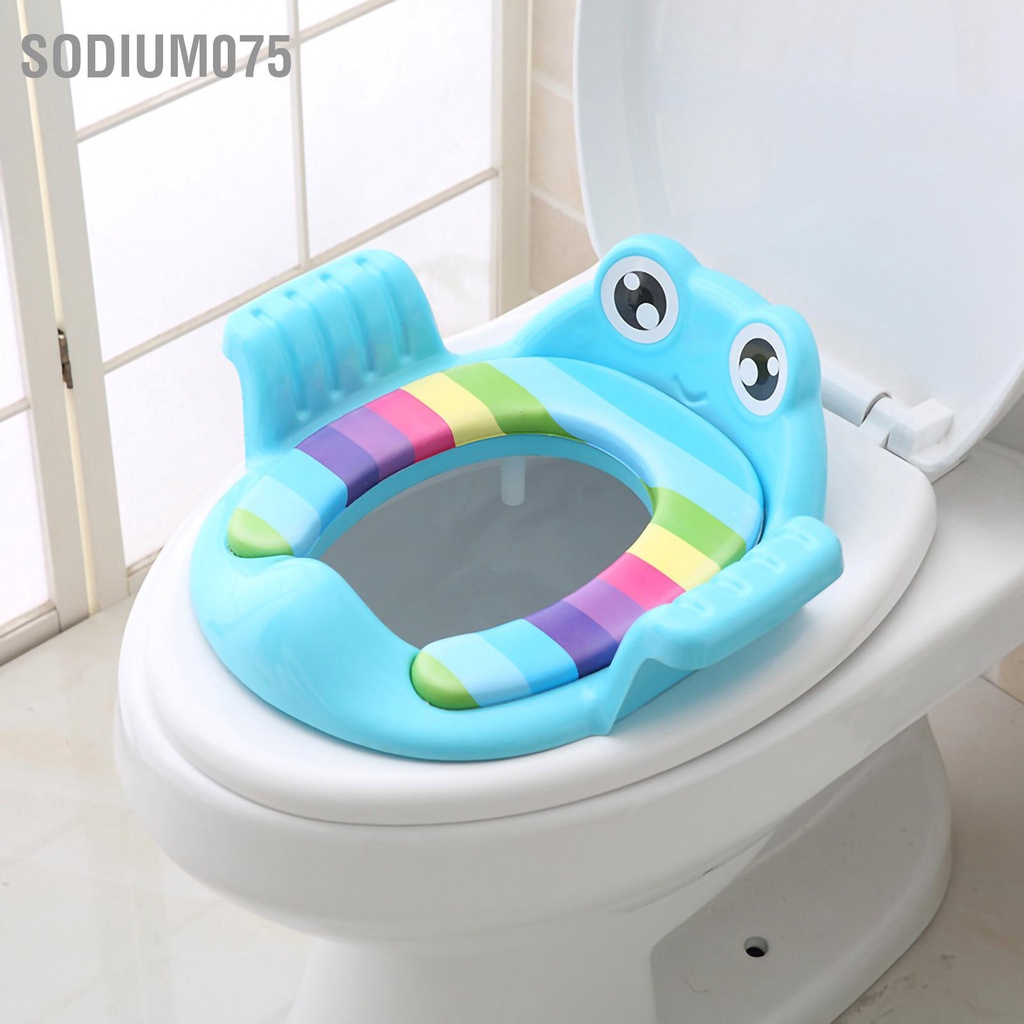 Sodium075 Ghế Ngồi Bồn Cầu Cho Bé Dễ Thương Trẻ Sơ Sinh Đôi Tay Vịn Lưng Cao Chống Nước Trơn Trượt