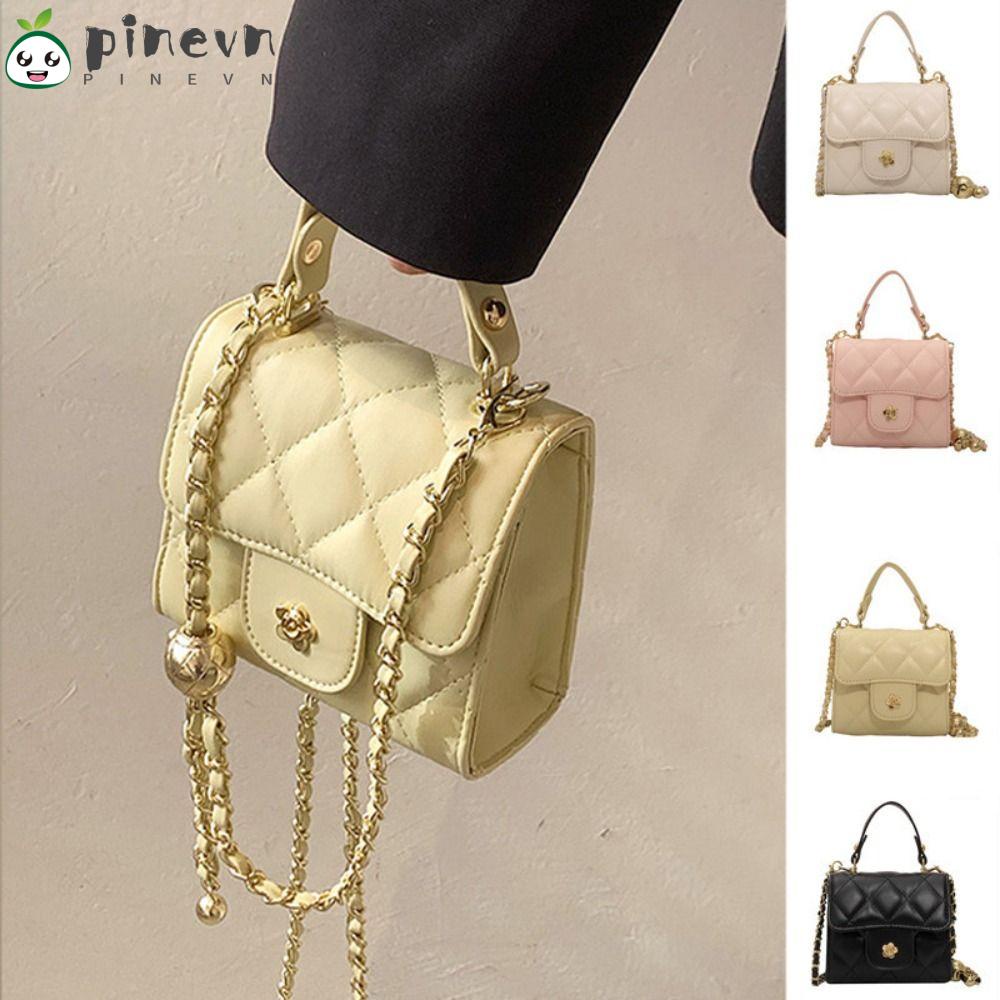 PINEVN Túi Đeo Chéo Màu Trơn Có Dây Xích Kiểu Dáng Sang Trọng Màu Sắc