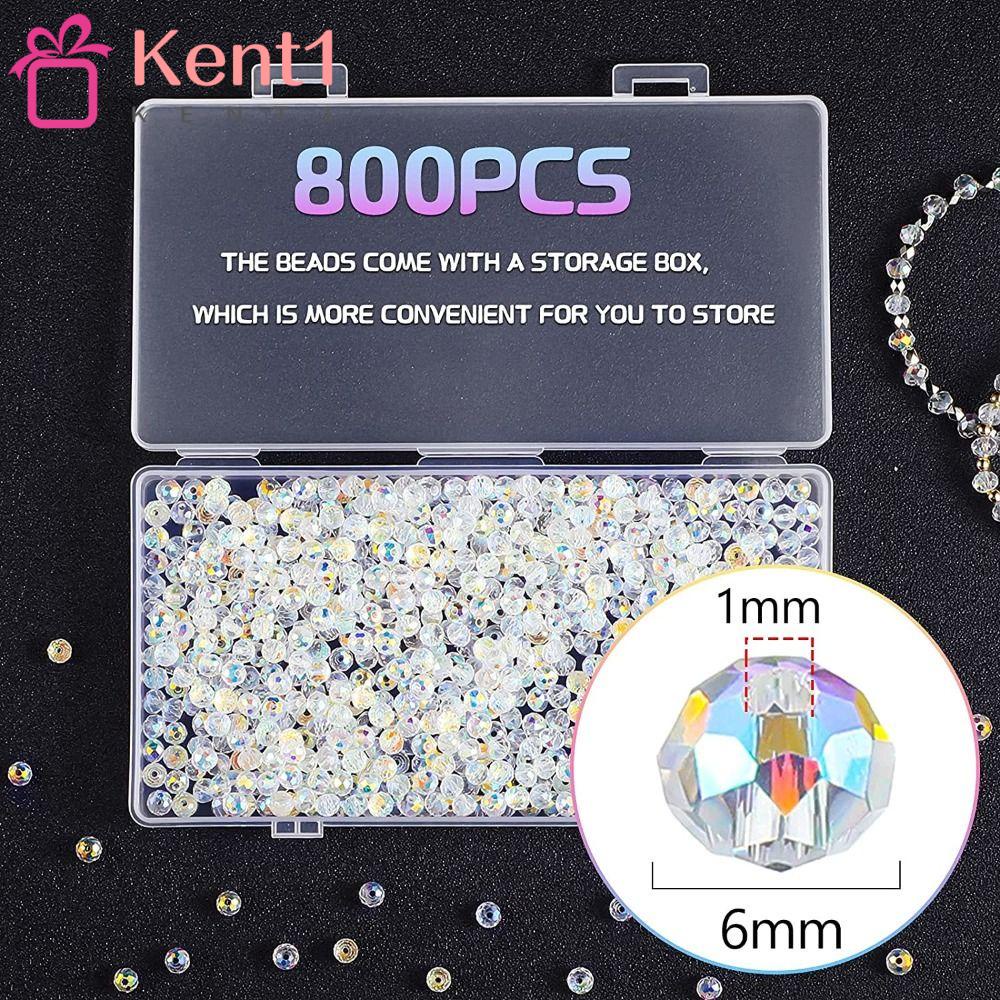 KENT1 Set 800 Hạt Thủy Tinh 6mm Dùng Làm Trang Sức Thủ Công