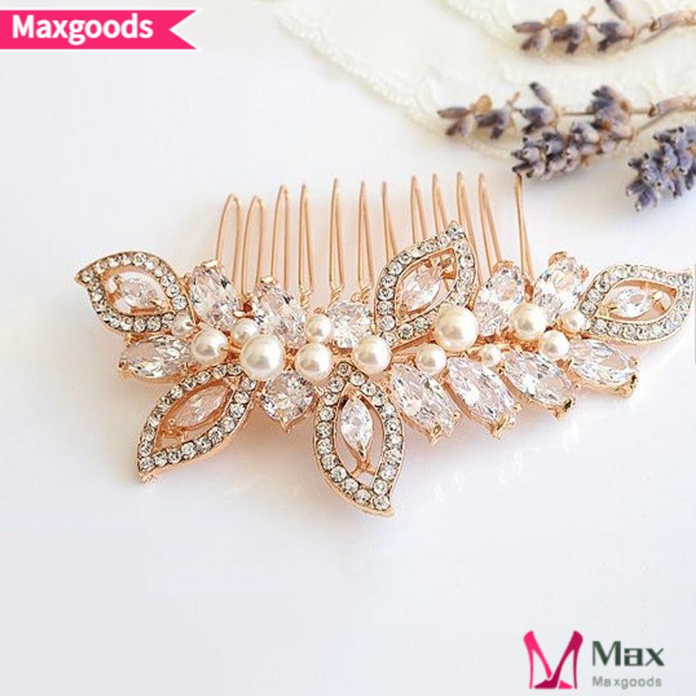 Lược Cài Tóc Đính Đá Sang Trọng Dành Cho Cô Dâu