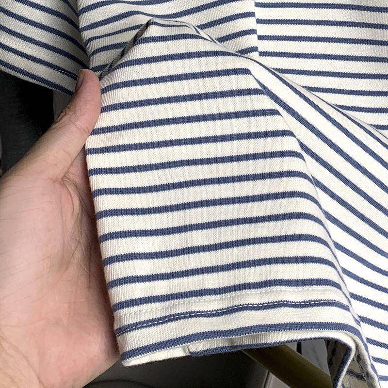 Áo Thun polo Ngắn Tay Họa Tiết Sọc Thời Trang Dành Cho Nữ