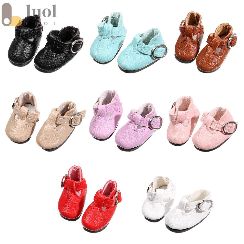 LUOL 1 Đôi Giày Búp Bê Nhiều Màu 2.8 * 1.2cm Tỉ Lệ 1 / 6