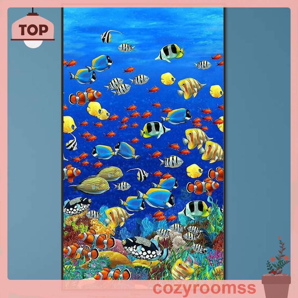 Tranh Đính Đá Kim Cương Toàn Bộ 5D DIY Hình Vẽ Cá Đại Dương