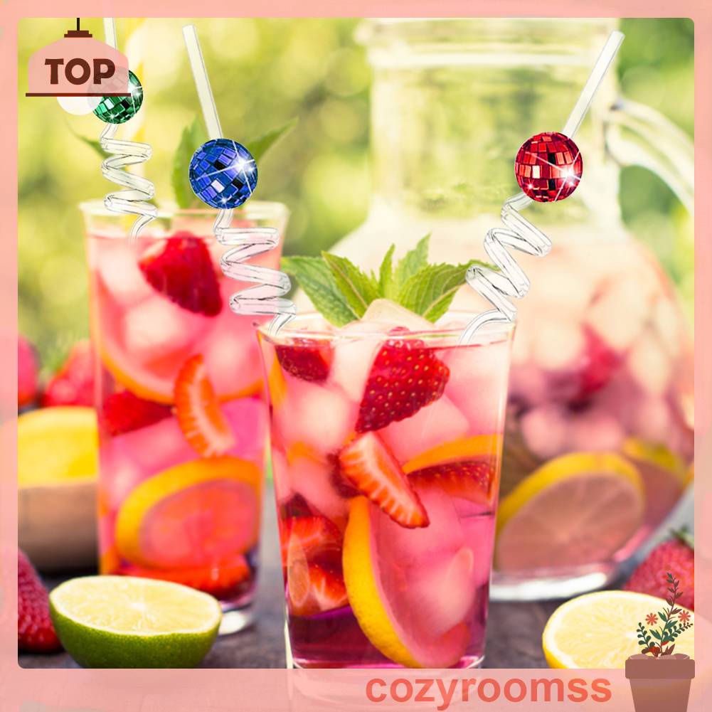 Set 10 Ống Hút 70s Màu Sắc Tươi Tắn Dùng Để Trang Trí Tiệc Sinh Nhật / Đám Cưới