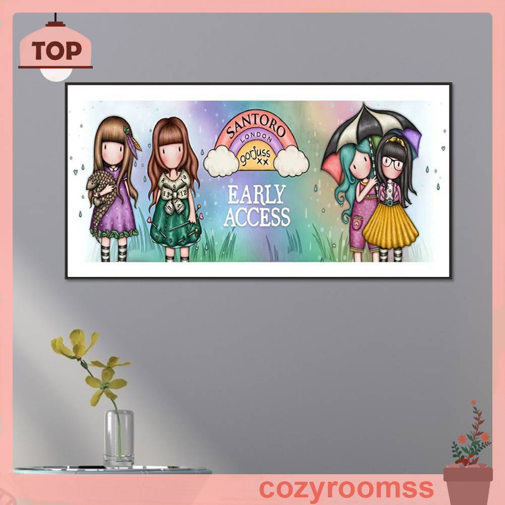 Tranh Đính Đá Kim Cương Toàn Bộ 5D DIY Hình Vẽ Cô Gái Trang Trí Nhà Cửa