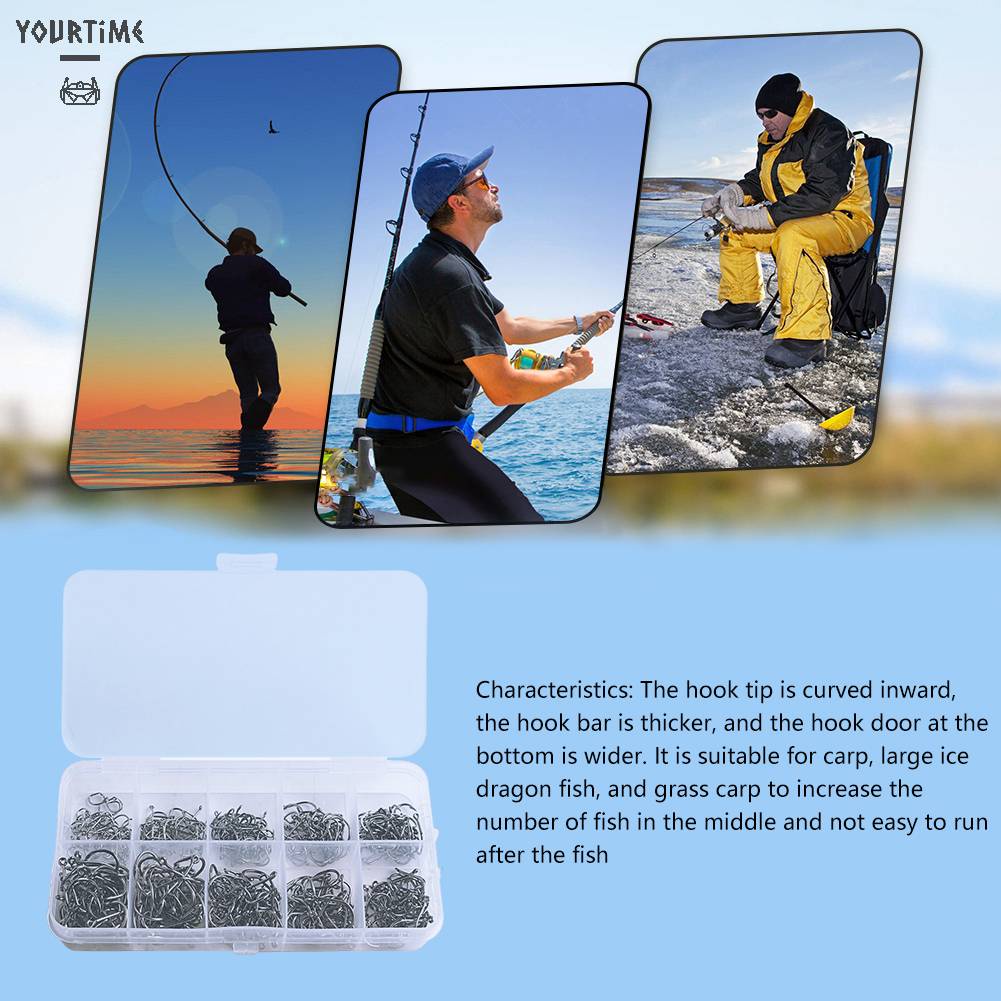 Set 400 Lưỡi Câu Cá Bằng Thép Carbon Cao Cấp