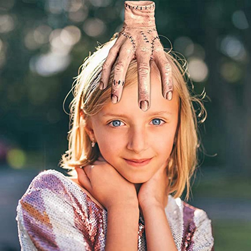 For wednesday addams đồ trang trí gia đình đồ chơi bằng tay pvc hand toy flesh-color palm toy the thing hand from wednesday addams, cosplay hand by addams family