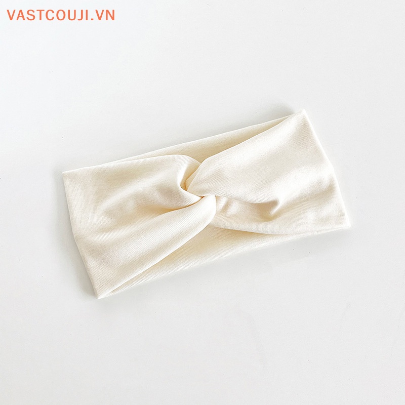 Băng Đô Cài Tóc Co Giãn Màu Trơn Đính Nơ Chéo Phong Cách Thể Thao Thời Trang Cho Nữ