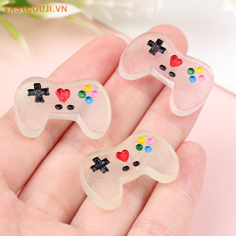 Set 10 Phụ Kiện Trang Trí Điện Thoại Hình Tay Cầm Chơi Game Màu Dạ Quang DIY