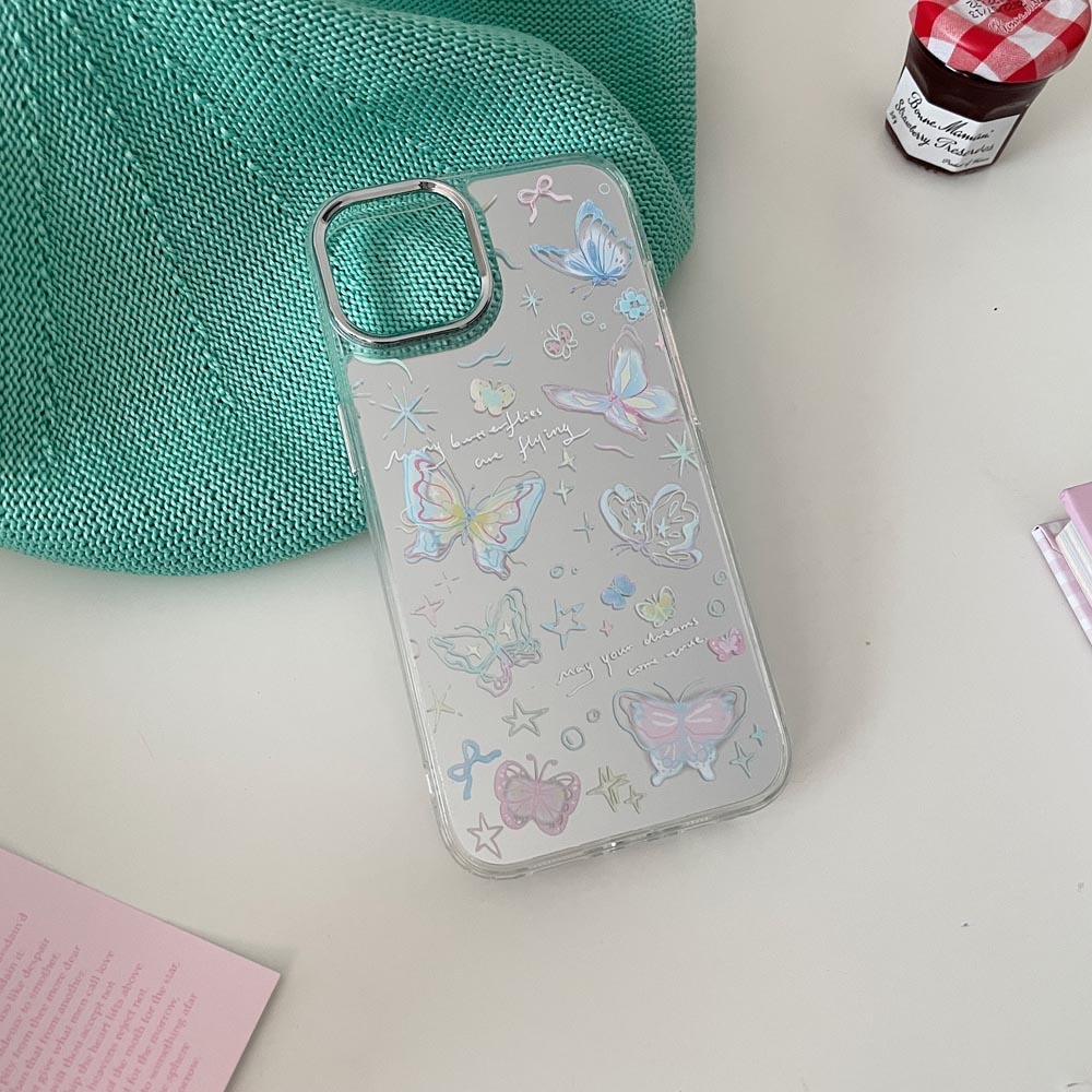 Ốp Điện Thoại Cứng Họa Tiết Bướm Cho IPhone 11 12 12Pro 12ProMax 13 13Pro 13ProMax 14 14Pro 14ProMax