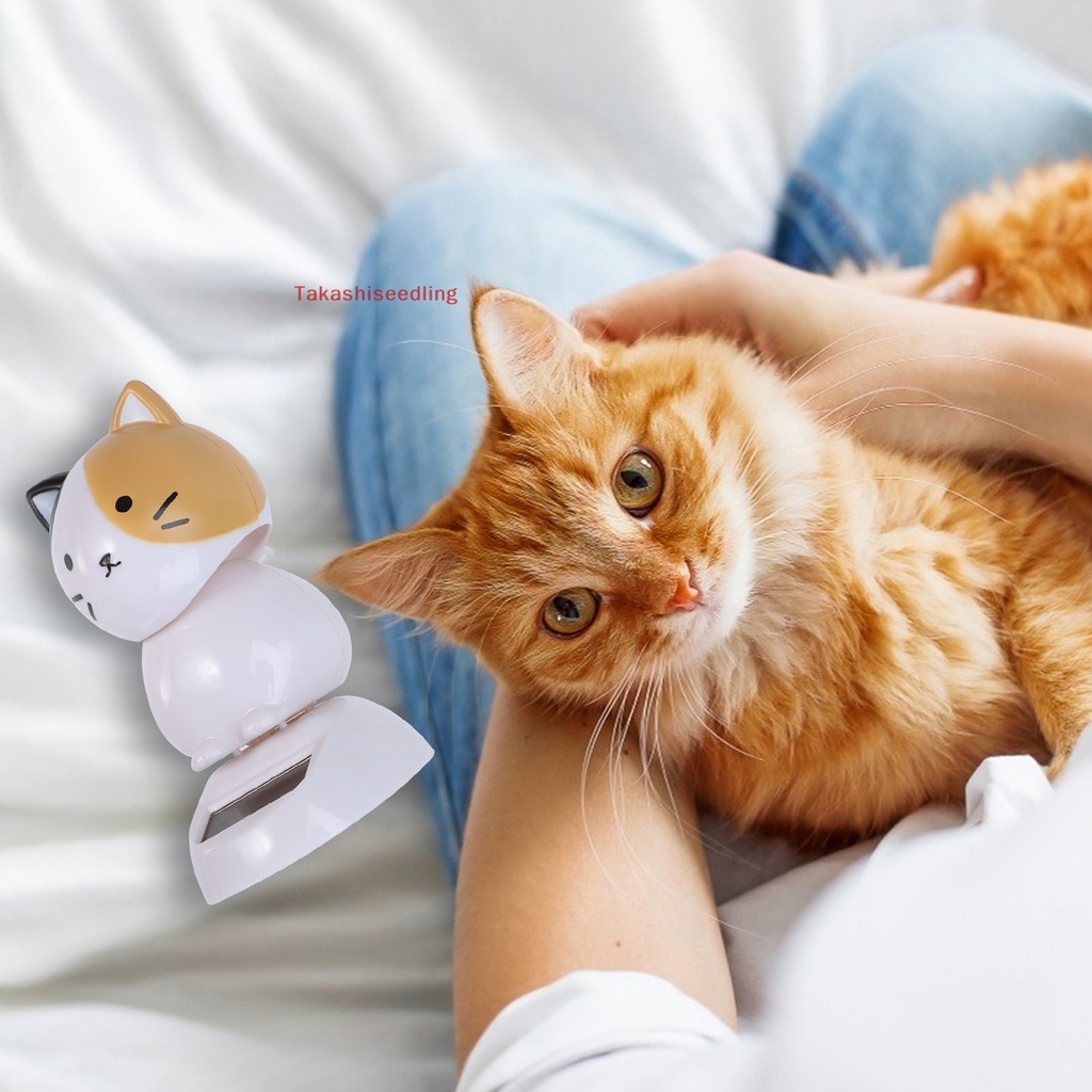 (Takashiseedling) Đồ Chơi Trang Trí Hình Mèo Nhảy Múa Sử Dụng Năng Lượng Mặt Trời