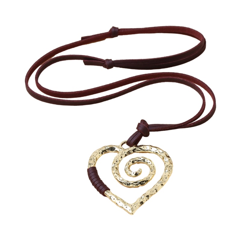 Vòng Cổ Choker Da Mặt Trái Tim Phong Cách Vintage Âu Mỹ