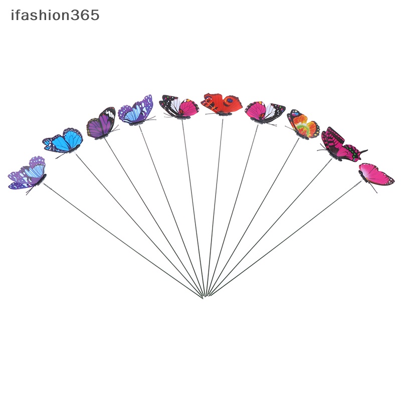 Set 10 Chậu Hoa Hình Bướm Nhiều Màu Sắc Dùng Trang Trí Sân Vườn ifashion365