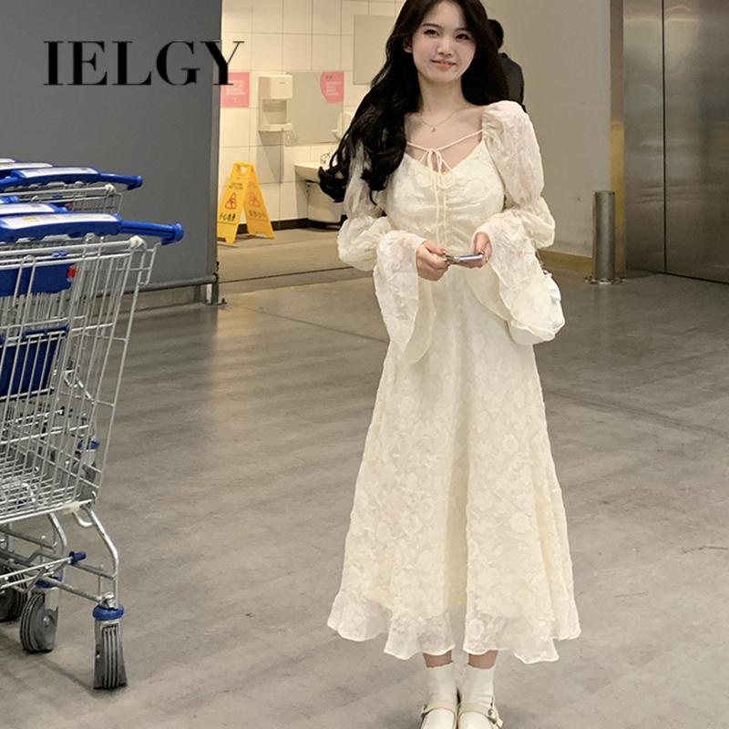 Đầm Dài Tay Ôm Eo Phong Cách Pháp Thời Trang Cho Nữ