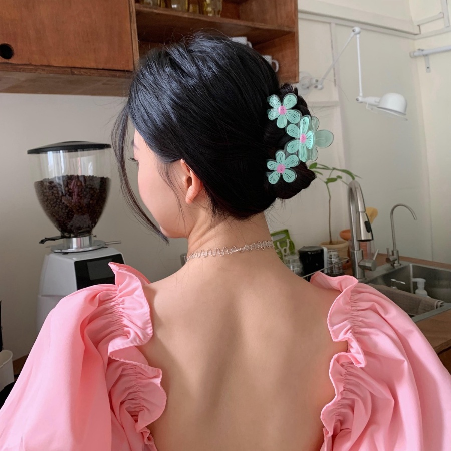 Kẹp Tóc Hình Hoa Bằng Acrylic Dễ Thương Phong Cách Hàn Quốc Cho Nữ
