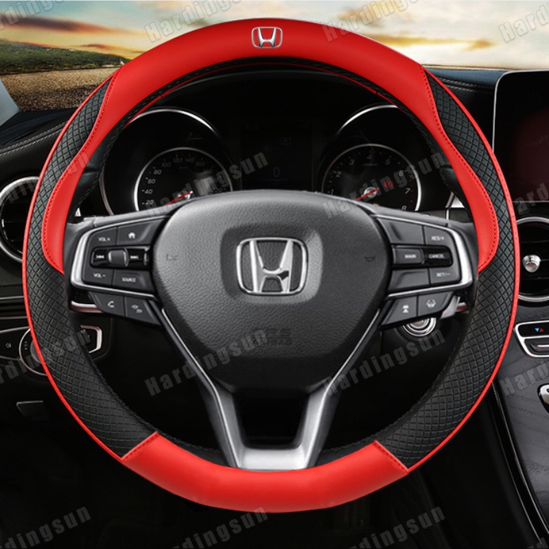 HONDA Vỏ Bọc Vô Lăng Bằng Da Bò Mỏng 36cm 38cm Không Mùi Cho City Civic Jazz BRV Mobio HRV Stream