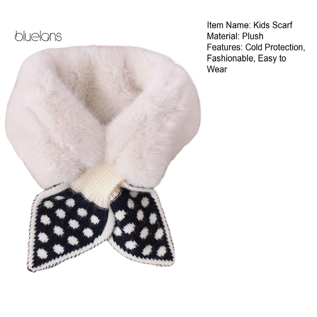 Bluelans Khăn Choàng Cổ Siêu Mềm Giữ Ấm Mùa Đông Họa Tiết Chấm Bi Ngọt Ngào Cho Bé Gái Mặc Hàng Ngày