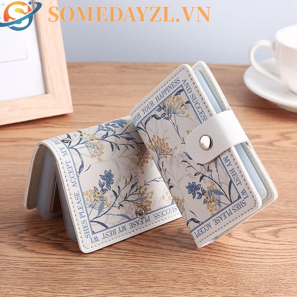 SOMEDAYZL Ví Đựng Thẻ Nhiều Ngăn Họa Tiết Tranh Sơn Dầu Sáng Tạo Cho Nữ