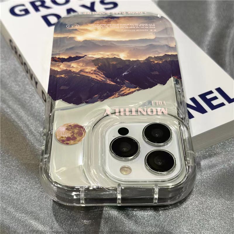 Ốp Điện Thoại Mềm Trong Suốt In Hình Núi Tuyết Cho Iphone 14Promax 1312 / 11 7 / 8plus xr /ins IPYS