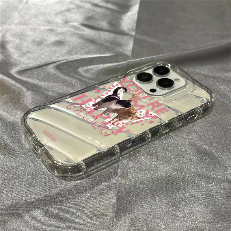 Ốp Điện Thoại Mềm Trong Suốt In Hình Mèo Và Chữ Cho Iphone 14Promax 1312 / 11 7 / 8plus xr