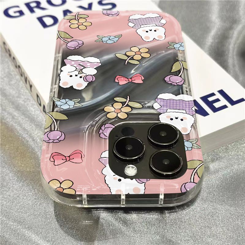 Ốp Điện Thoại Mềm Trong Suốt In Hình Thỏ Và Hoa Dễ Thương Cho iPhone14promax8 1312xr11plus7 GXZ5