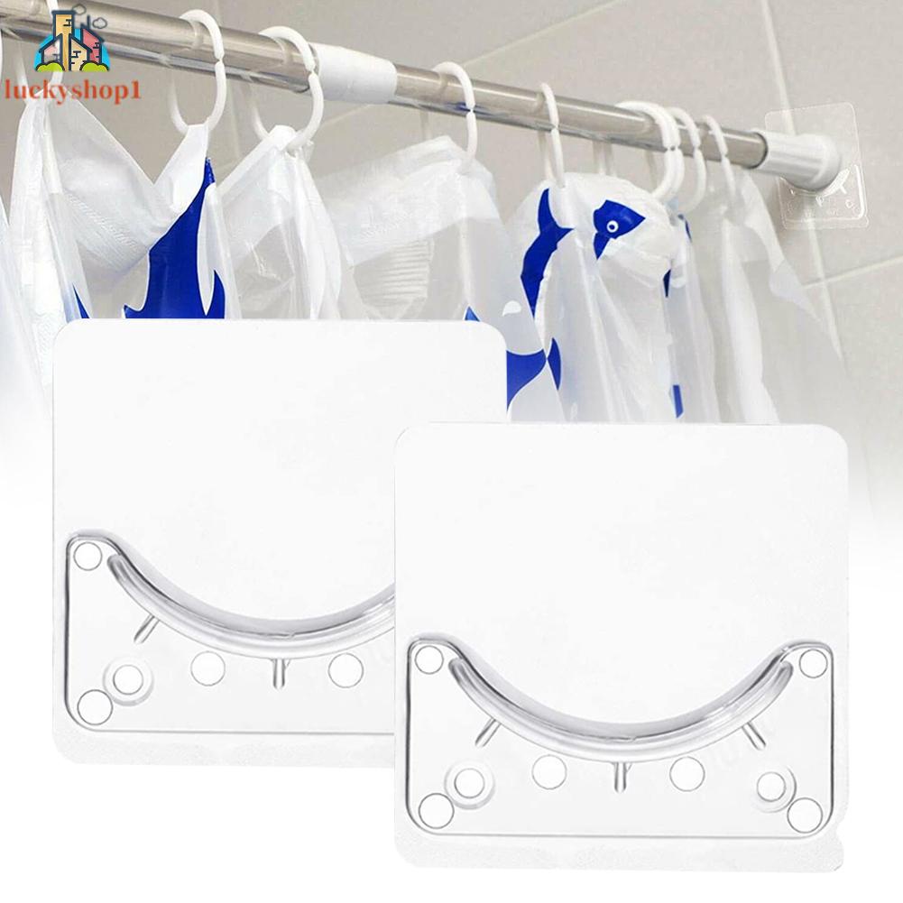 Bộ 2 Giá Đỡ Thanh Treo Rèm Nhà Tắm Bằng PVC Kích Thước 2.6 X 2.6 Inch