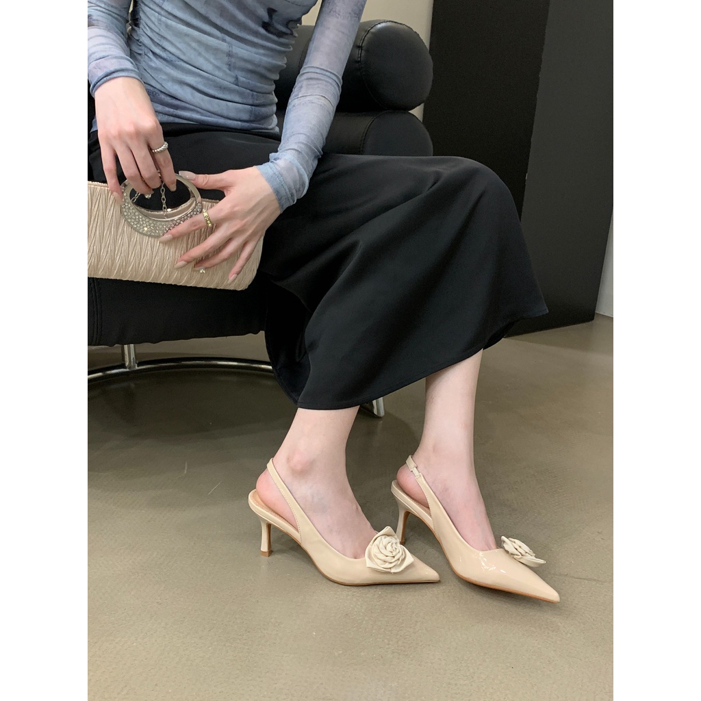 Sandal Cao Gót Mũi Nhọn Thiết Kế Mới Thời Trang Mùa Hè 2023 Dành Cho Nữ