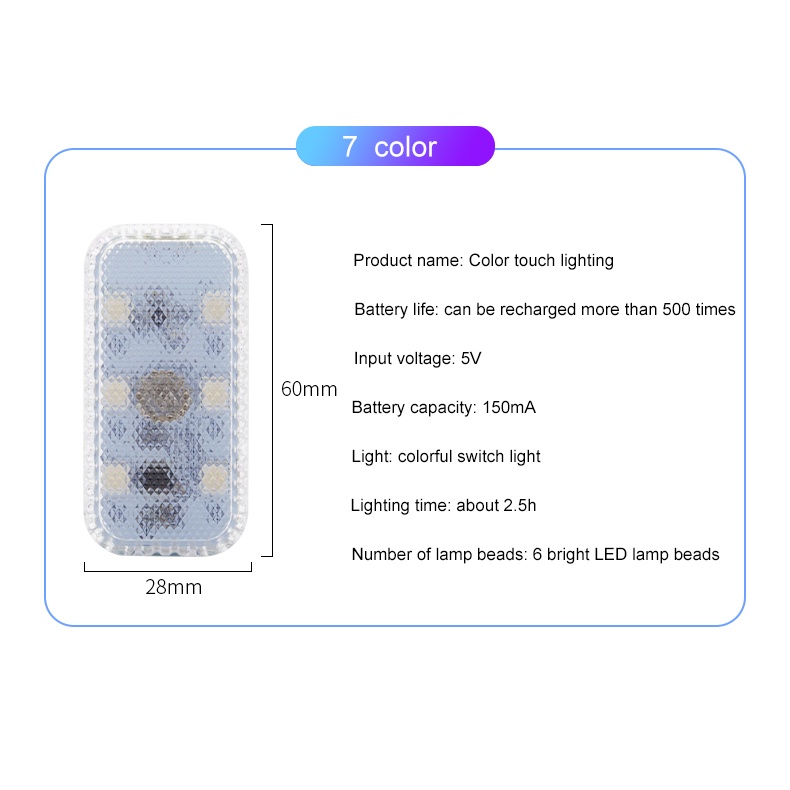 Đèn LED Mini Không Dây Cảm Ứng Chạm Để Đọc Sách Gắn Trần Xe Hơi