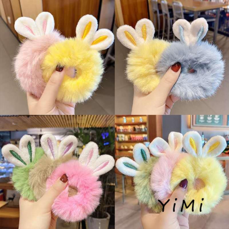 Dây buộc tóc nhồi bông họa tiết tai thỏ đáng yêu