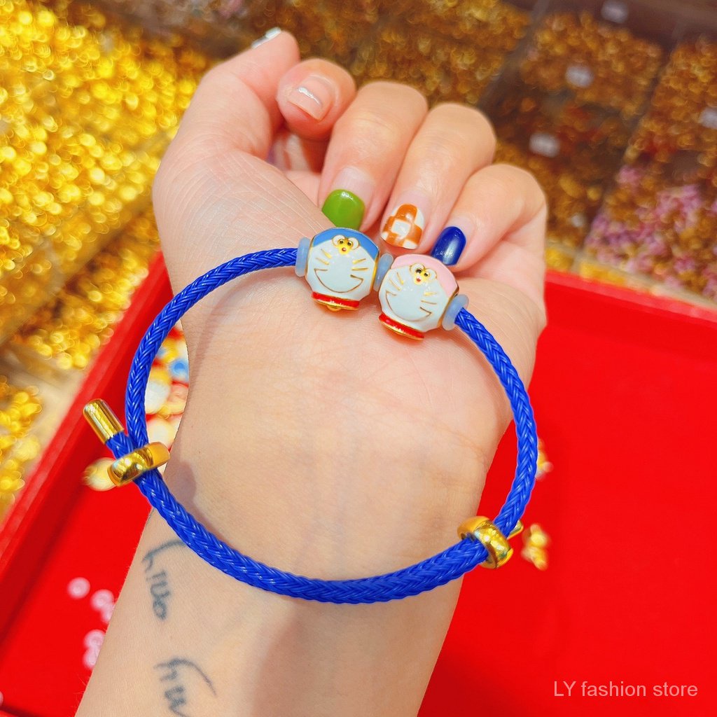 Bộ Vòng Tay + Dây Chuyền + Nhẫn + Mặt Hình Doraemon Dễ Thương Xinh Xắn dây đan vòng tay  hạt