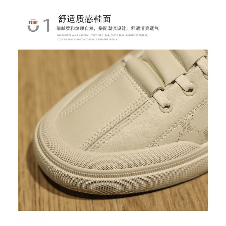 Giày thể thao trắng cổ thấp xu hướng thời trang mới ngoài trời thường ngày mùa thu phong cách Hàn Quốc cho nam