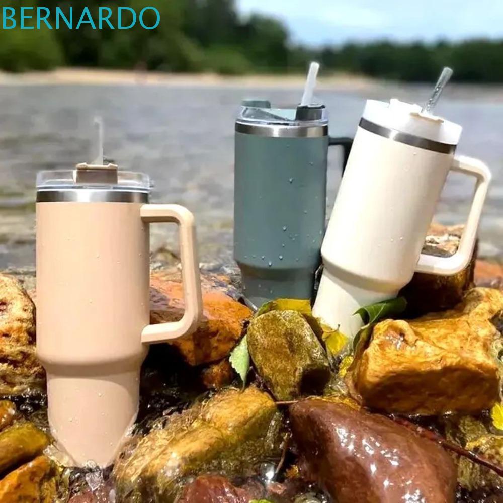 Cốc Uống Cà Phê Bằng Thép Không Gỉ 304 Hai Lớp Cách Nhiệt Dung Tích Lớn Có Nắp Kèm Ống Hút Cho Xe Hơi Du Lịch Ngoài Trời