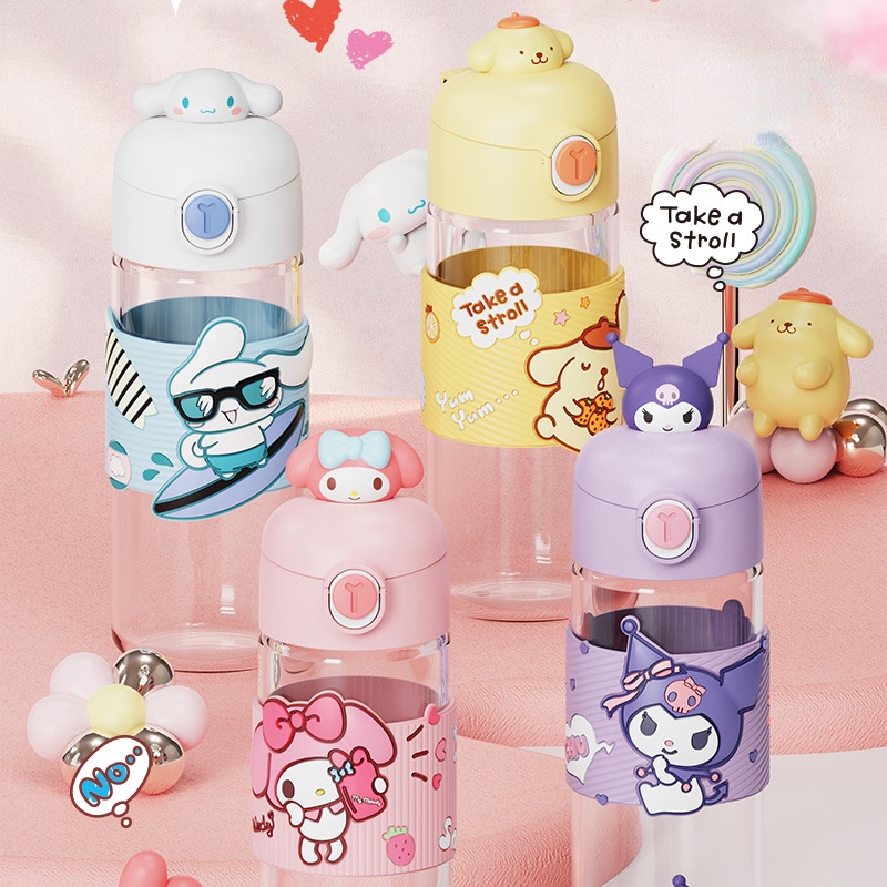 Kawaii Sanrio Chai Nước Poppurin Kuromi Cinnamoroll Phim Hoạt Hình Ngoài Trời Kids Cup Boys Girls Quà Tặng
