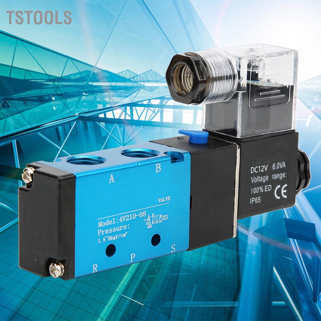 TSTOOLS 4V210-08 Van điện từ 5 chiều 2 vị trí PT1/4in Không khí được lọc DC3W Tiêu thụ AC 6VA