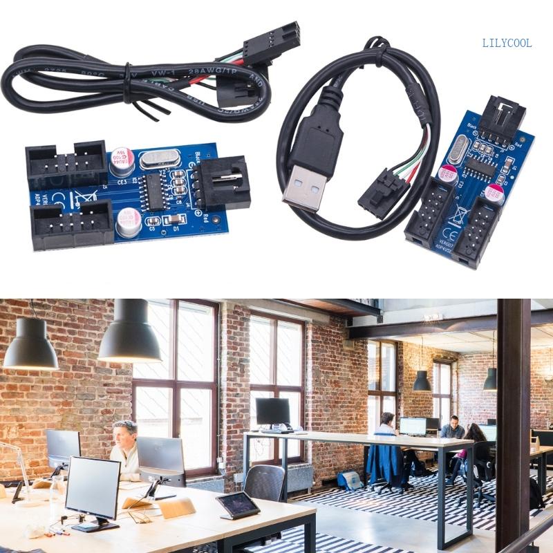Bộ Chia Cổng USB HUB 2 0 9pin 1 Sang 2 9-Pin Chất Lượng Cao