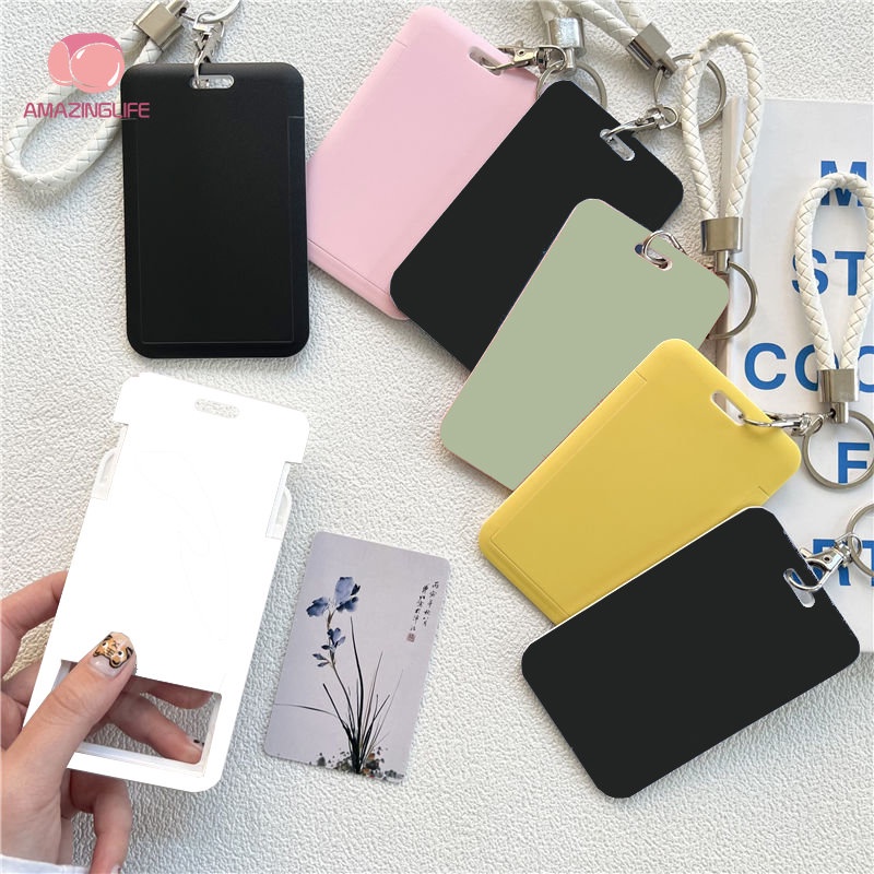 Vỏ Bọc Bảo Vệ Thẻ ID / Móc Khóa Màu Trơn Tiện Dụng Cho Học Sinh