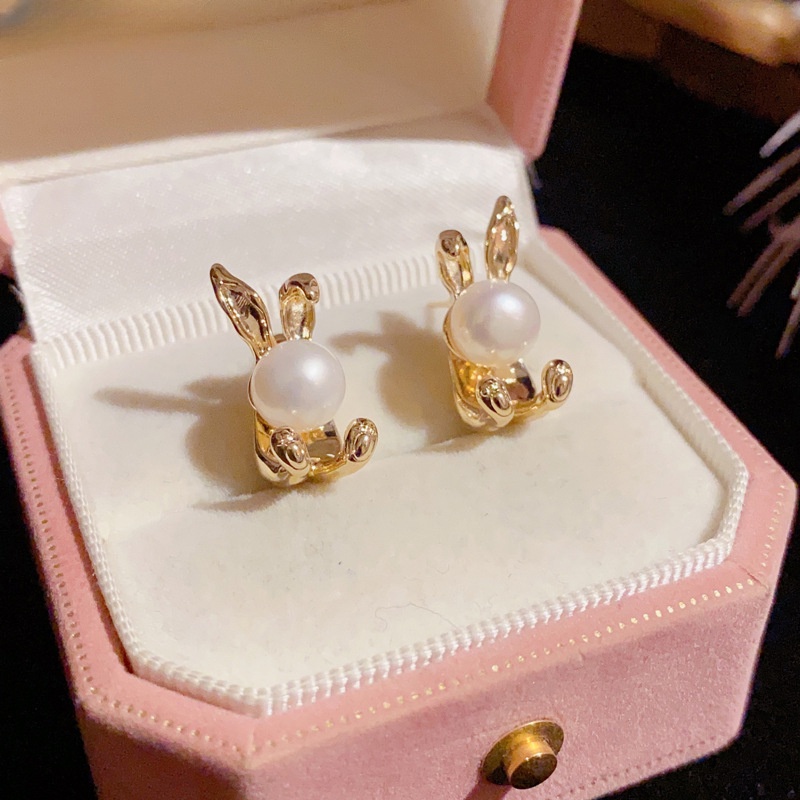 Bông Tai Hình Thỏ Đính Đá Lấp Lánh Thời Trang Hàn Quốc Dành Cho Nữ