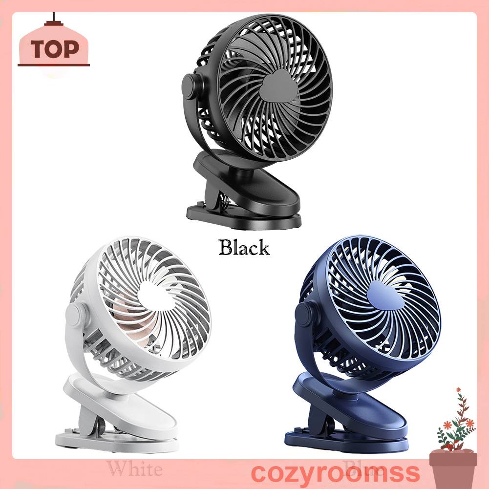 Quạt Điện Để Bàn Dạng Kẹp 3 Tốc Độ Yên Tĩnh 1200mAh Có Cổng Sạc USB Cho Học Sinh