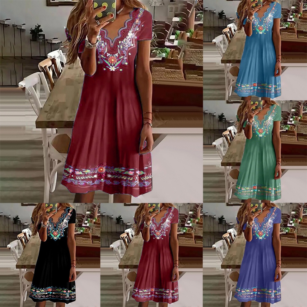 Đầm Hoa Dáng Rộng Thoải Mái Thời Trang Cho Nữ