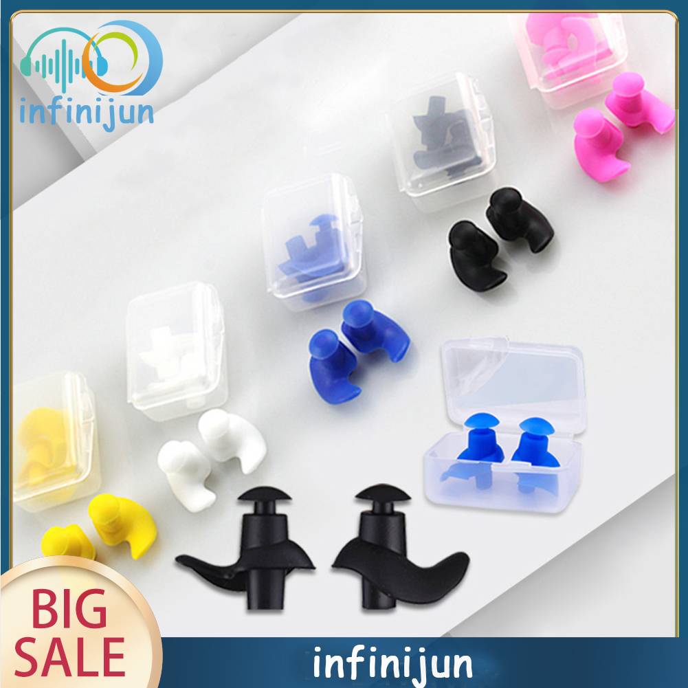 Bộ Nút Bịt Tai / Mũi Bằng Silicon Mềm Cách Âm Khi Bơi Lội Cho