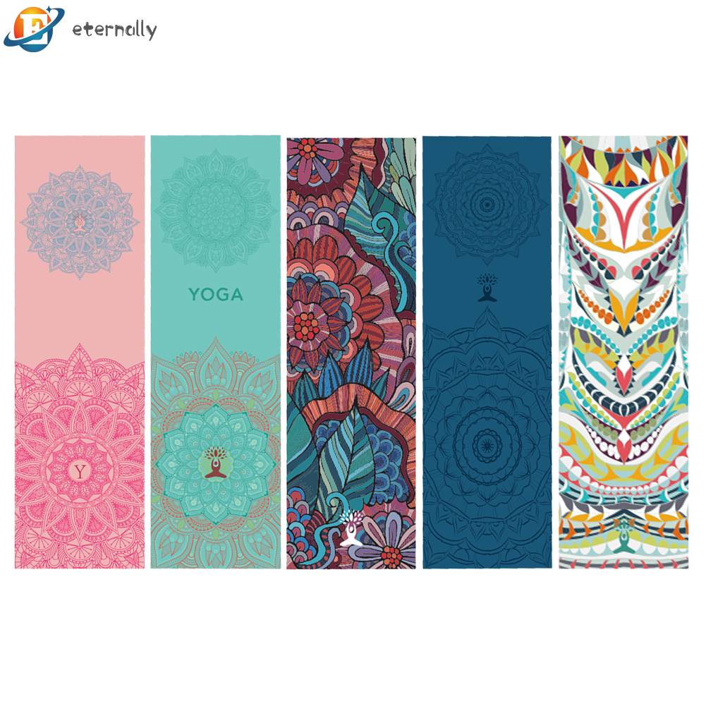 Khăn Tập Yoga Hai Lớp In Họa Tiết Chất Liệu Nhanh Khô Tiện Dụng