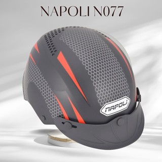 Mũ bảo hiểm xe máy 1/2 đầu napoli n077 lưỡi trai- nón bảo hiểm xe máy 1/2 đầu