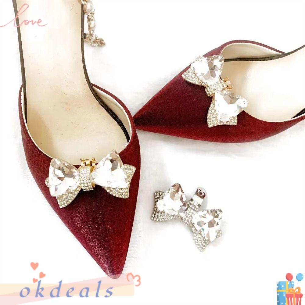 1 Khóa Kẹp Đính Đá Pha Lê Hình Nơ Trang Sức Cho Nữ