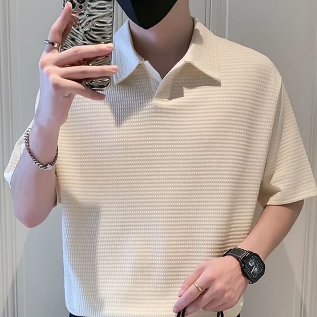 Áo Thun Polo Tay Ngắn Dáng Rộng Phong Cách Hàn Quốc Thời Trang Mùa Hè Mới Cho Nam