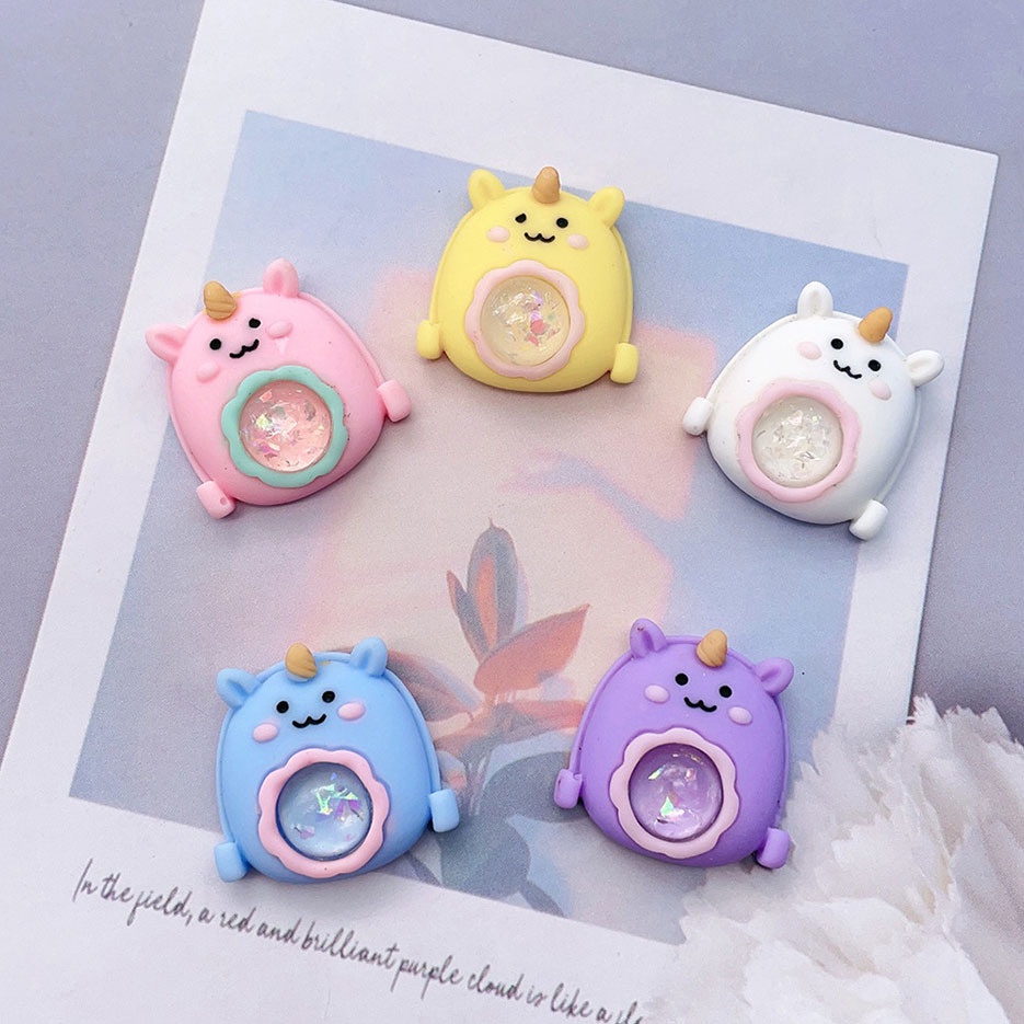 Set 2 Keo Dán Trang Trí Túi Xách / Điện Thoại Hình Kỳ Lân Hoạt Hình DIY