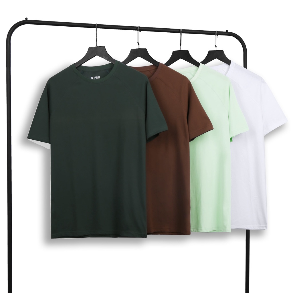 Áo Thun Trơn Raglan Chất Liệu Cotton Thoáng Mát