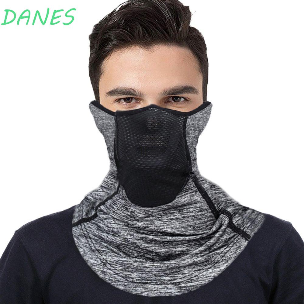 DANES Khẩu Trang Lụa Lạnh Che Phủ Cổ Và Mặt Chống Nắng Chống Gió Thoáng Khí Màu Trơn Kèm Nắp Đậy Dùng Khi Câu Cá / Hoạt Động Ngoài